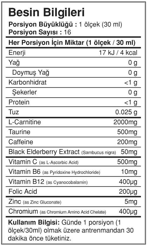 ZeroSHOT L-Carnitine Sambucus ZeroSHOT L-Carnitine Sambucus